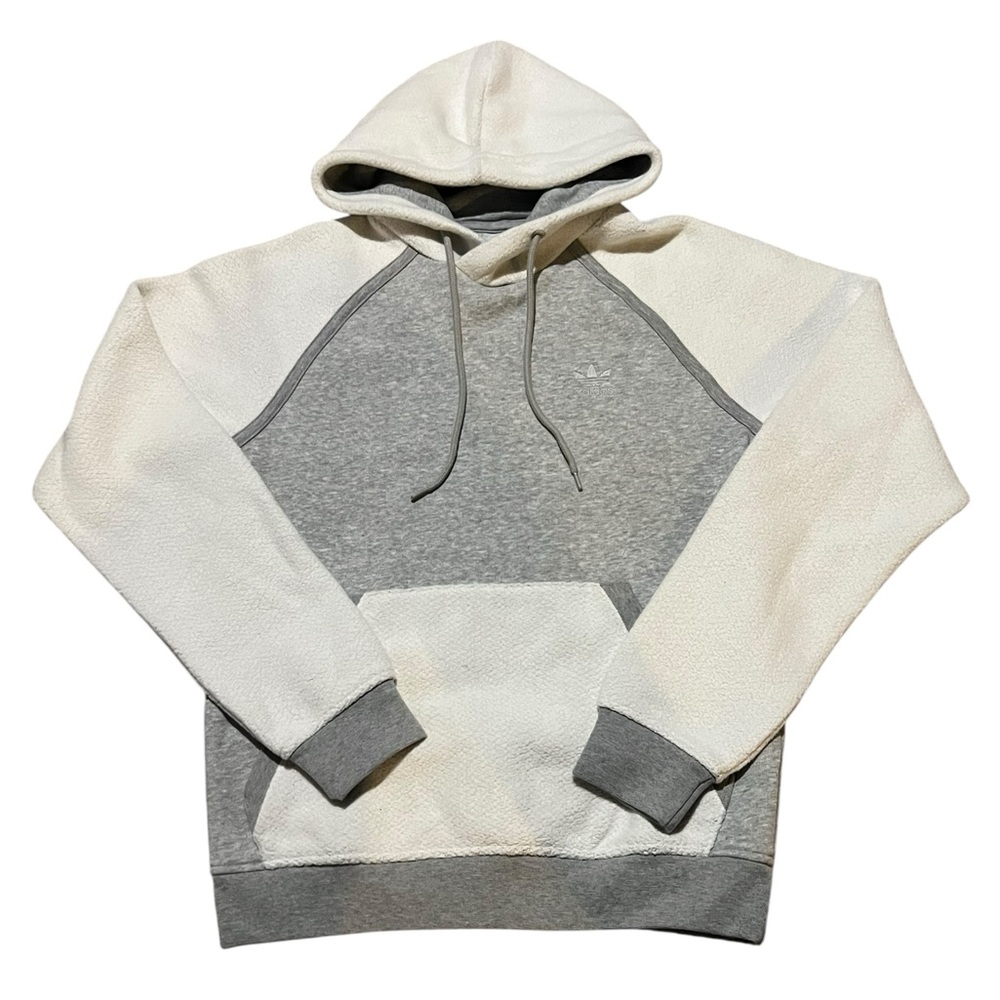Rare Adidas Trefoil Essentials Reverse Material Hoodie Grey Men’s Small